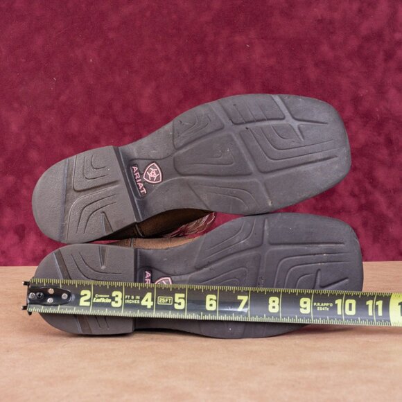 Ariat Women Delilah Brown Pink Leather Cowboy Western Boots sz 7 - Picture 5 of 9